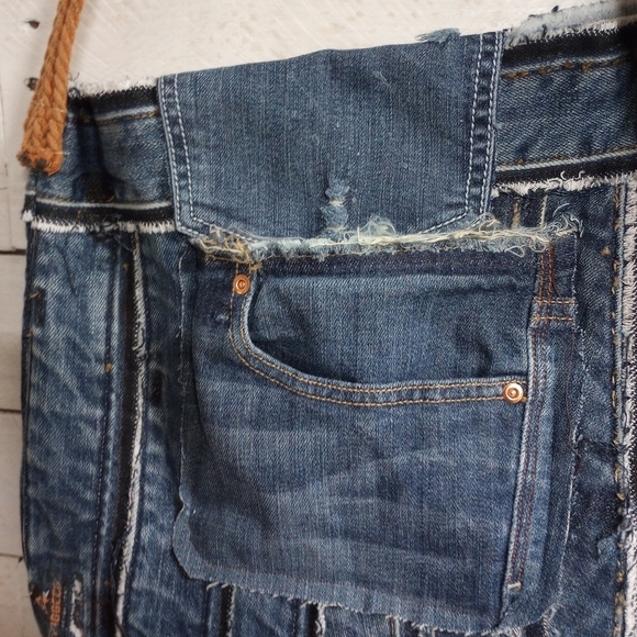 Women's Purse Handbag in Recycled Jeans and Fabric, Inside Lining. - Picture 4 of 9